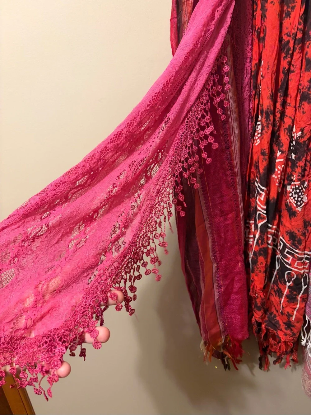 Mixed Pink & Red Scarf Bundle Set of 5